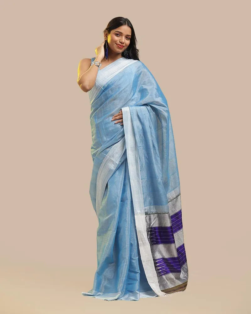 Sky Blue Serenity Ilkal Saree