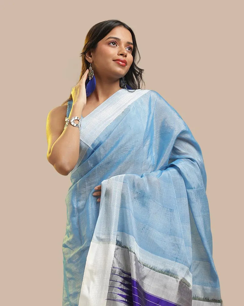Sky Blue Serenity Ilkal Saree