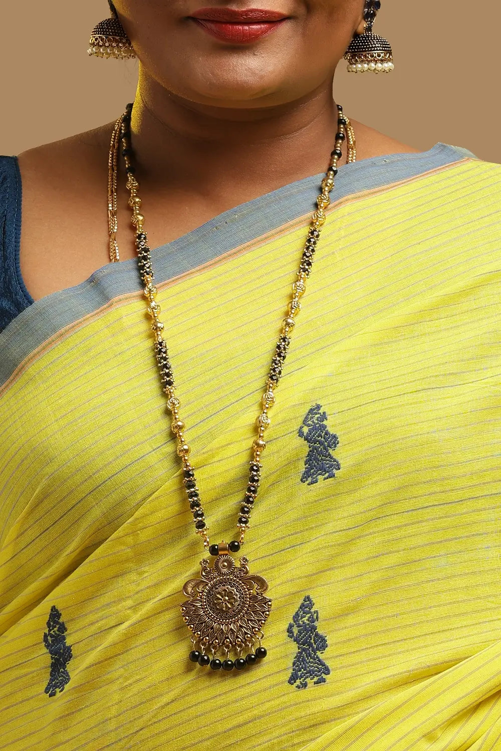 Sunny Amaltas - Yellow & Grey Gollabhama Cotton Saree