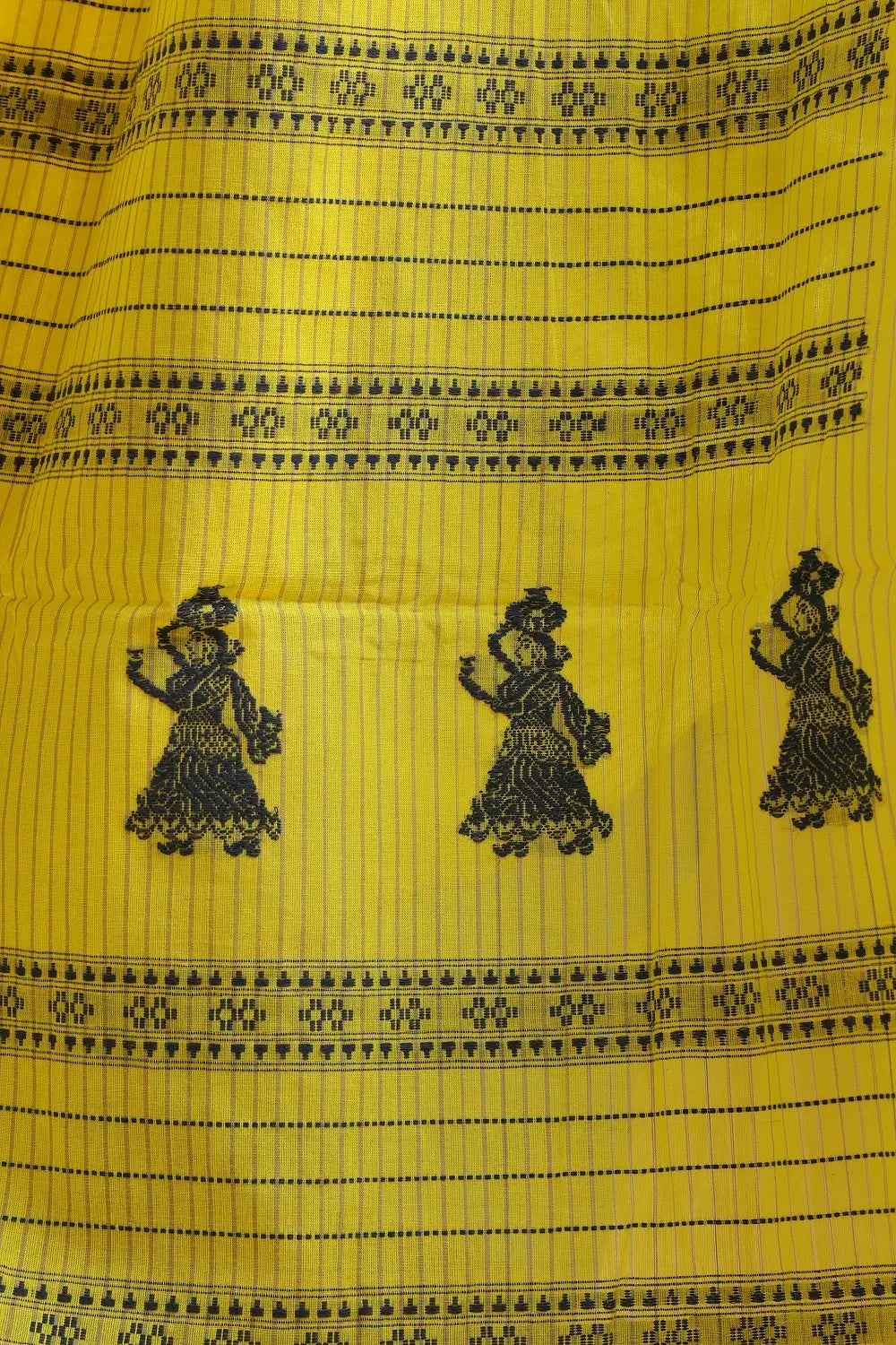 Sunny Amaltas - Yellow & Grey Gollabhama Cotton Saree