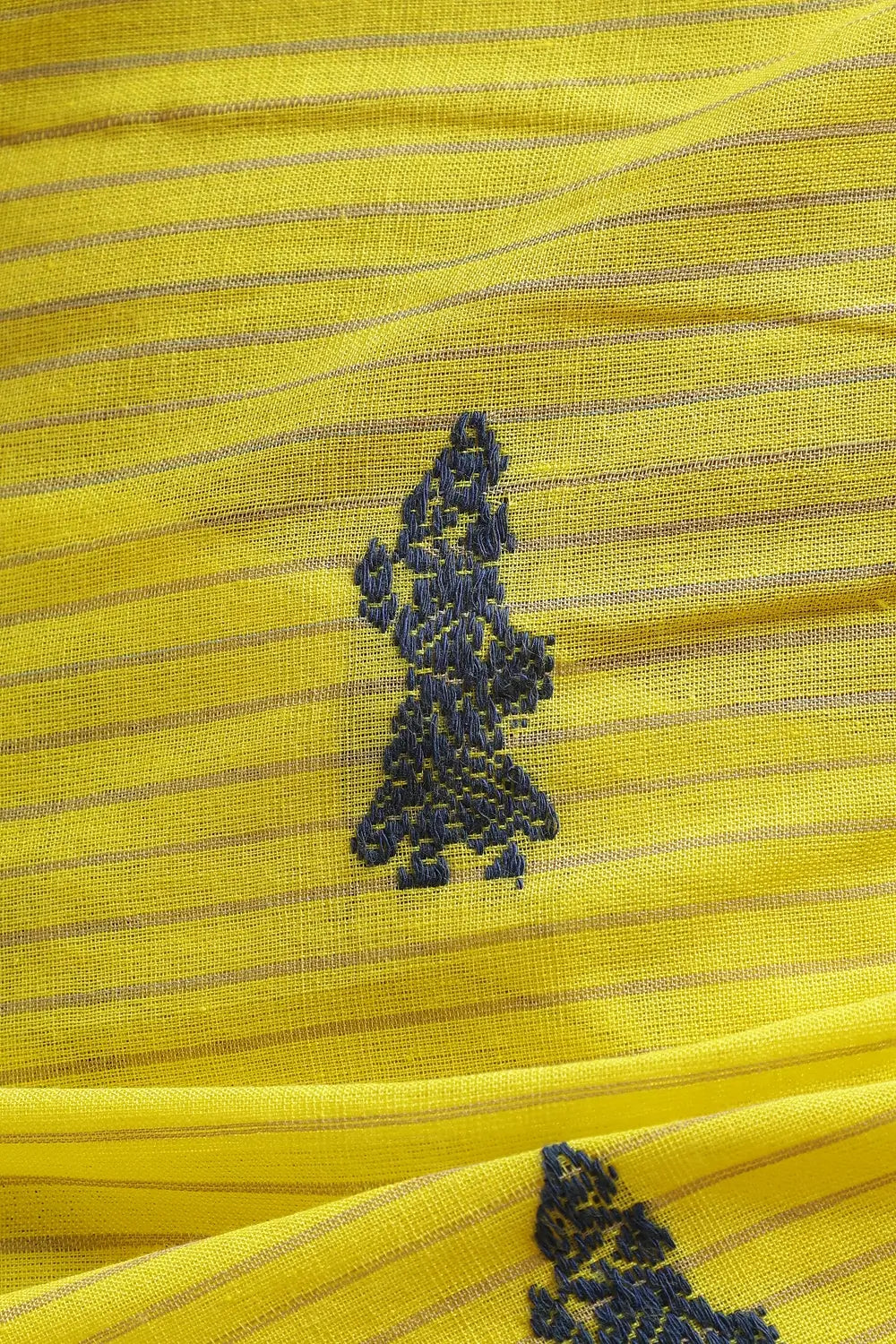 Sunny Amaltas - Yellow & Grey Gollabhama Cotton Saree