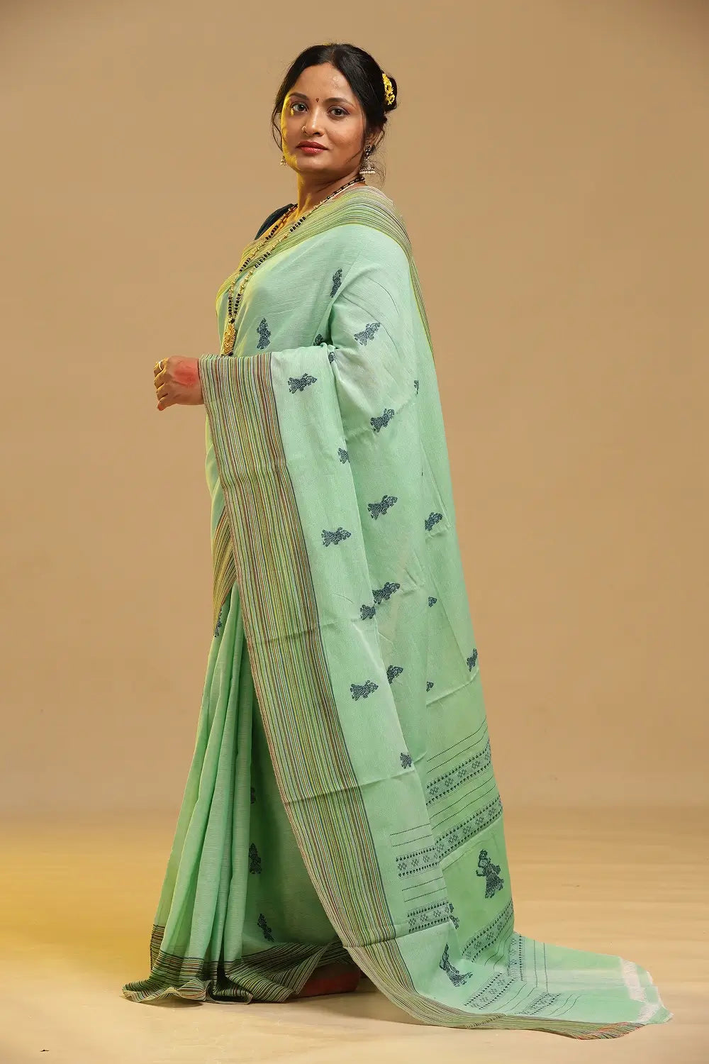 Mint Mojito – Mint Green Gollabhamma Cotton Saree