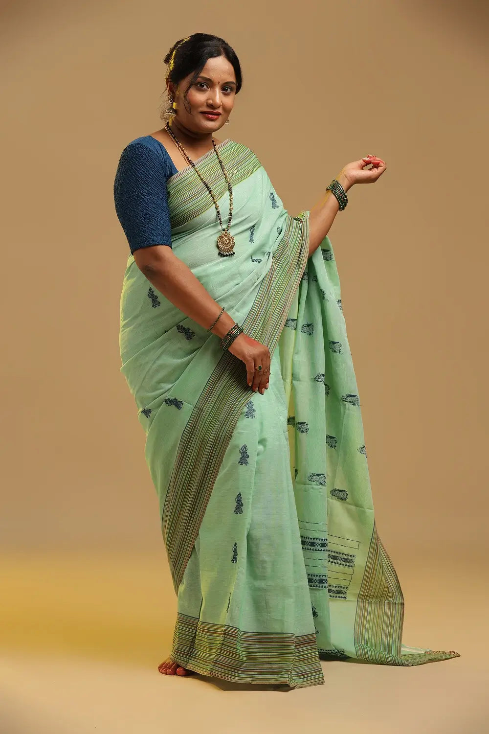 Mint Mojito – Mint Green Gollabhamma Cotton Saree