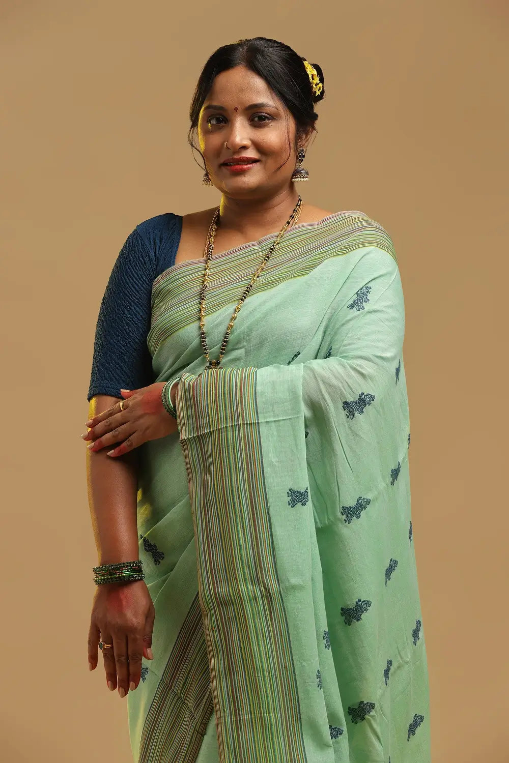 Mint Mojito – Mint Green Gollabhamma Cotton Saree