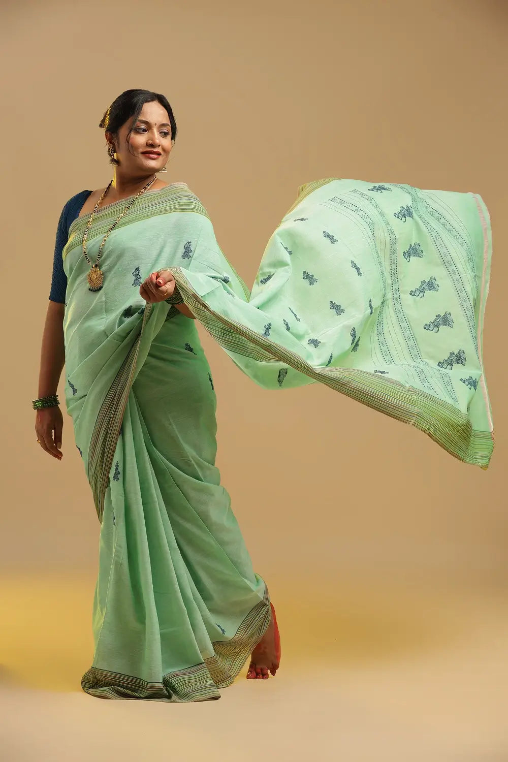 Mint Mojito – Mint Green Gollabhamma Cotton Saree
