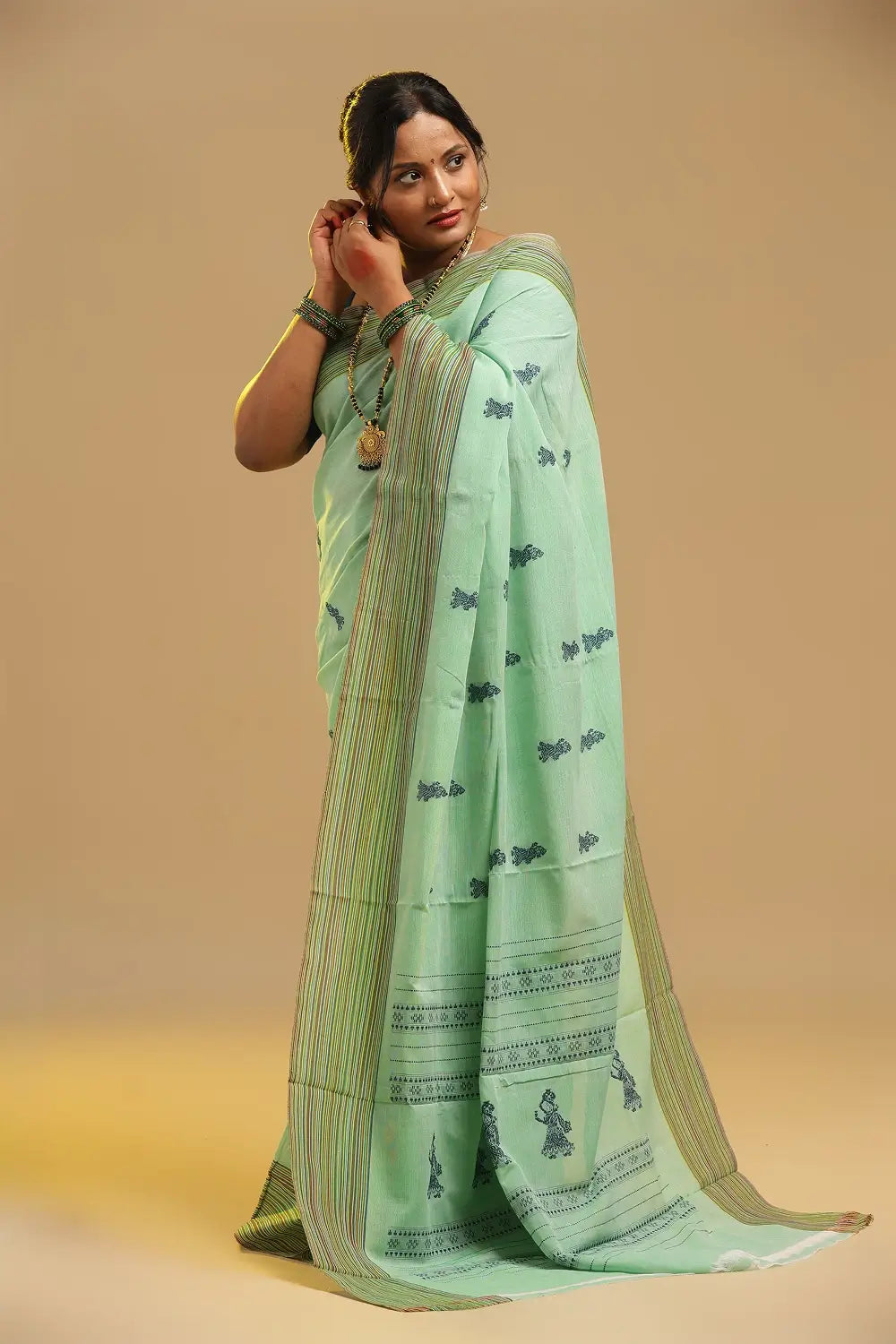 Mint Mojito – Mint Green Gollabhamma Cotton Saree
