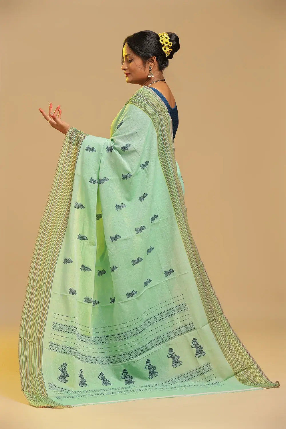 Mint Mojito – Mint Green Gollabhamma Cotton Saree