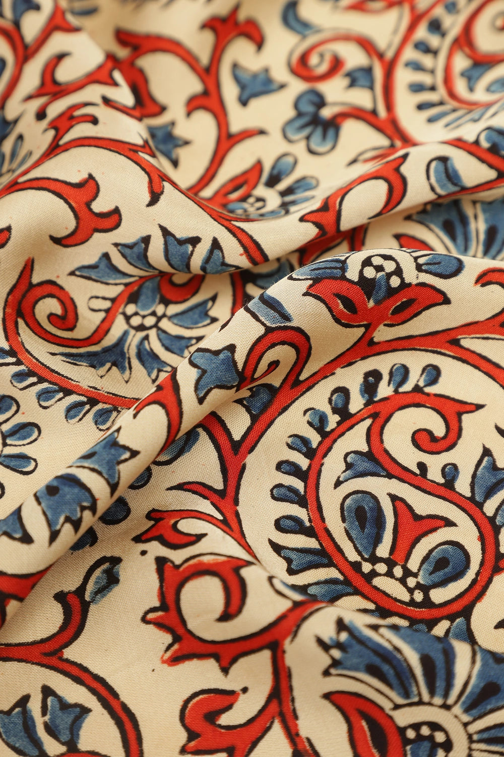 Off White Harmony – Ajrakh Block Printed Modal Silk Saree