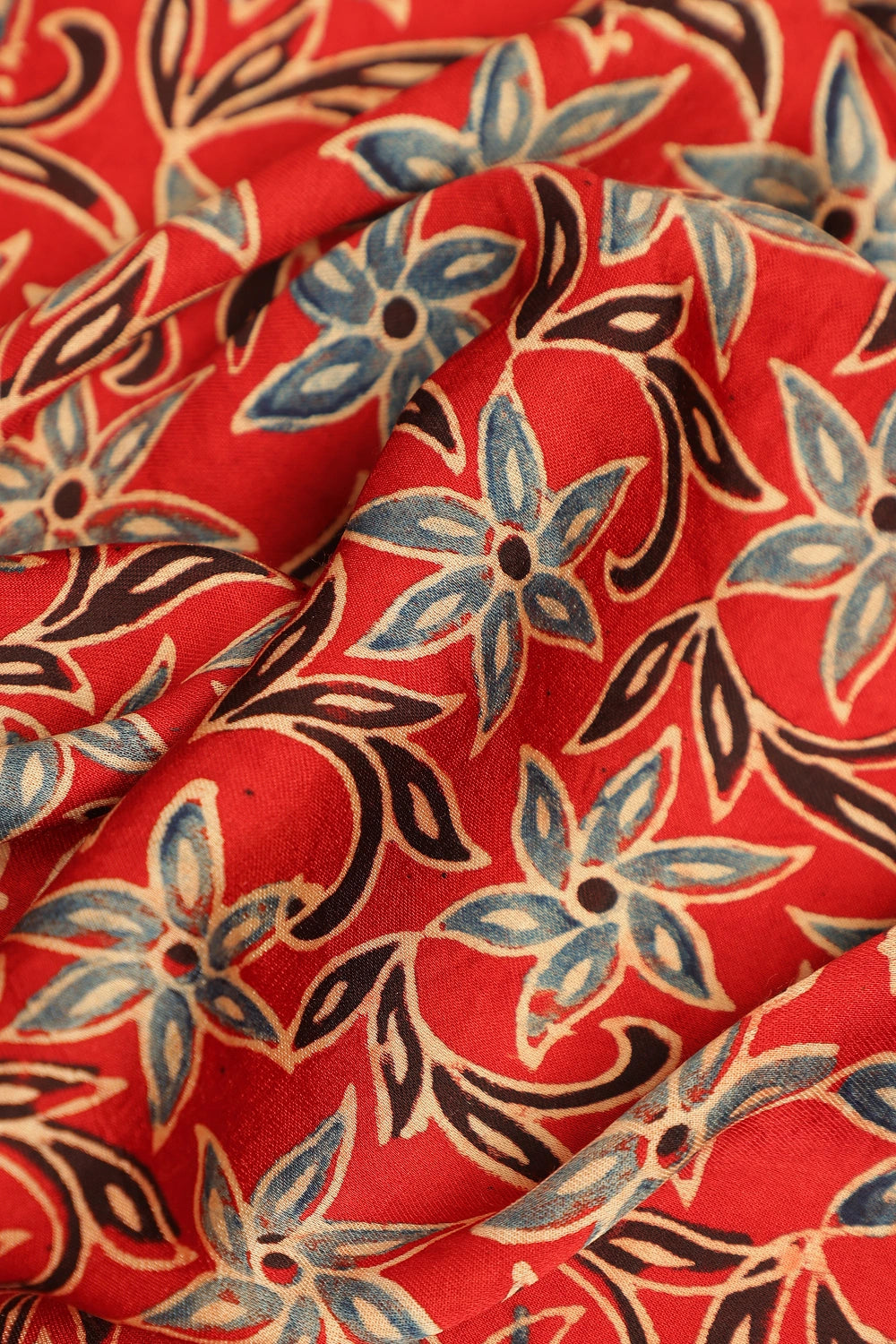 Red Harmony – Ajrakh Block Printed Modal Silk Saree