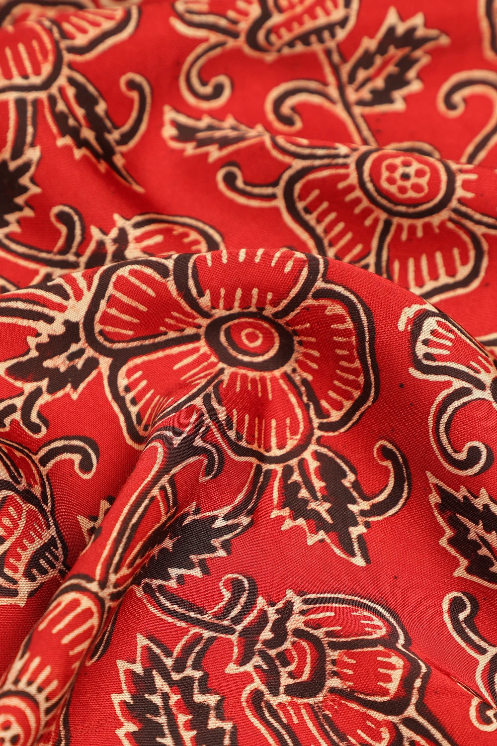 Red Harmony – Ajrakh Block Printed Modal Silk Saree