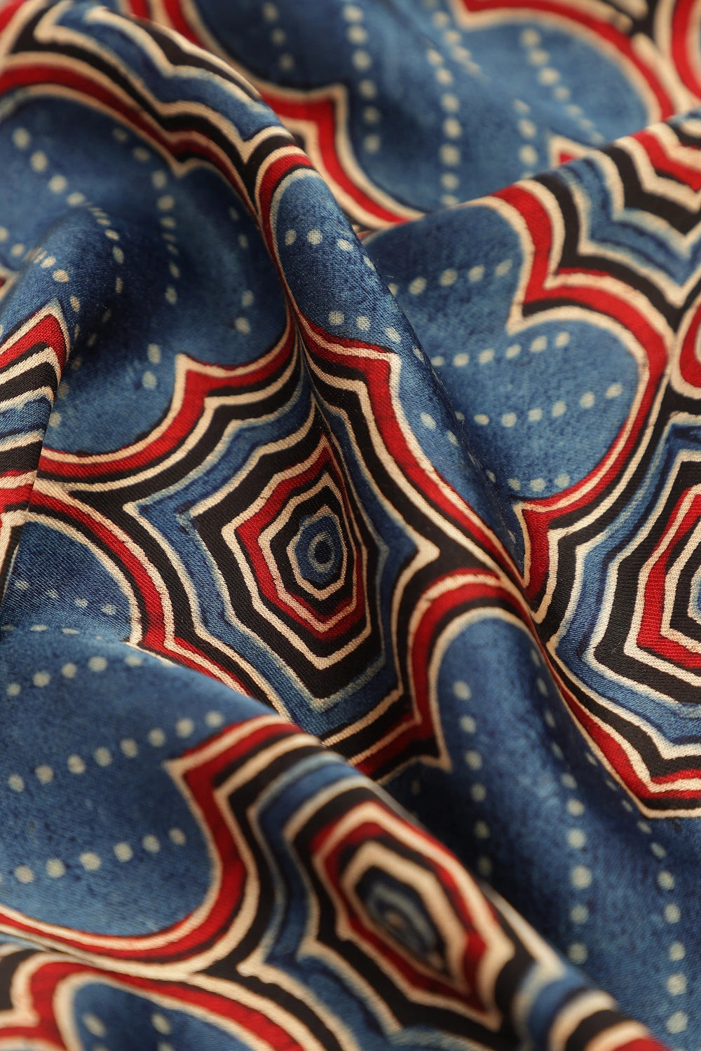 Black Harmony – Ajrakh Block Printed Modal Silk Saree