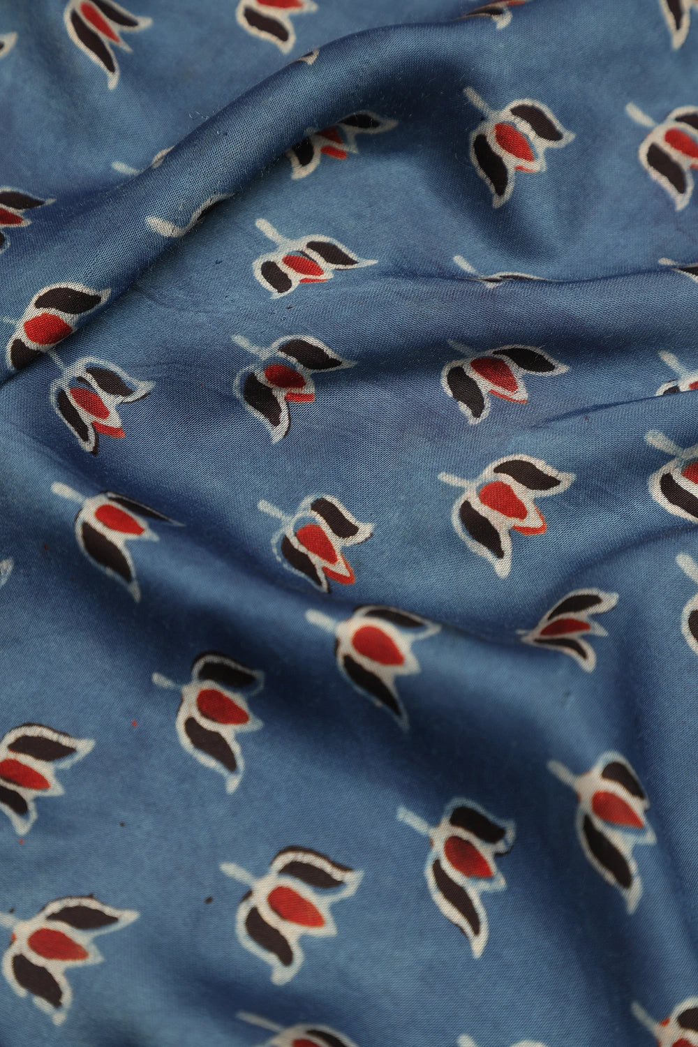 Blue Heritage Charm – Classic Ajrakh Block Printed Modal Silk Saree