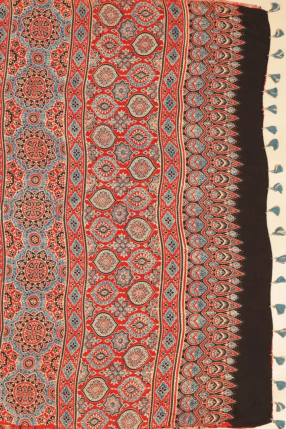 Pink Heritage Charm – Classic Ajrakh Modal Silk Saree with Abstract Marble Pattern
