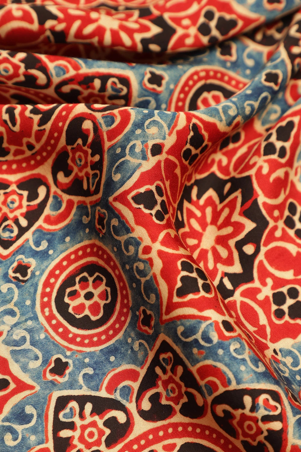 Pink Heritage Charm – Classic Ajrakh Modal Silk Saree with Abstract Marble Pattern