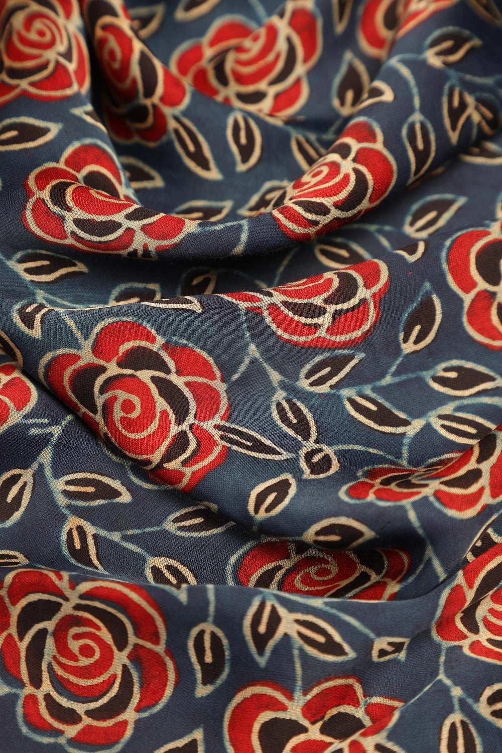 Blue Heritage Charm – Classic Ajrakh Block Printed Modal Silk Saree