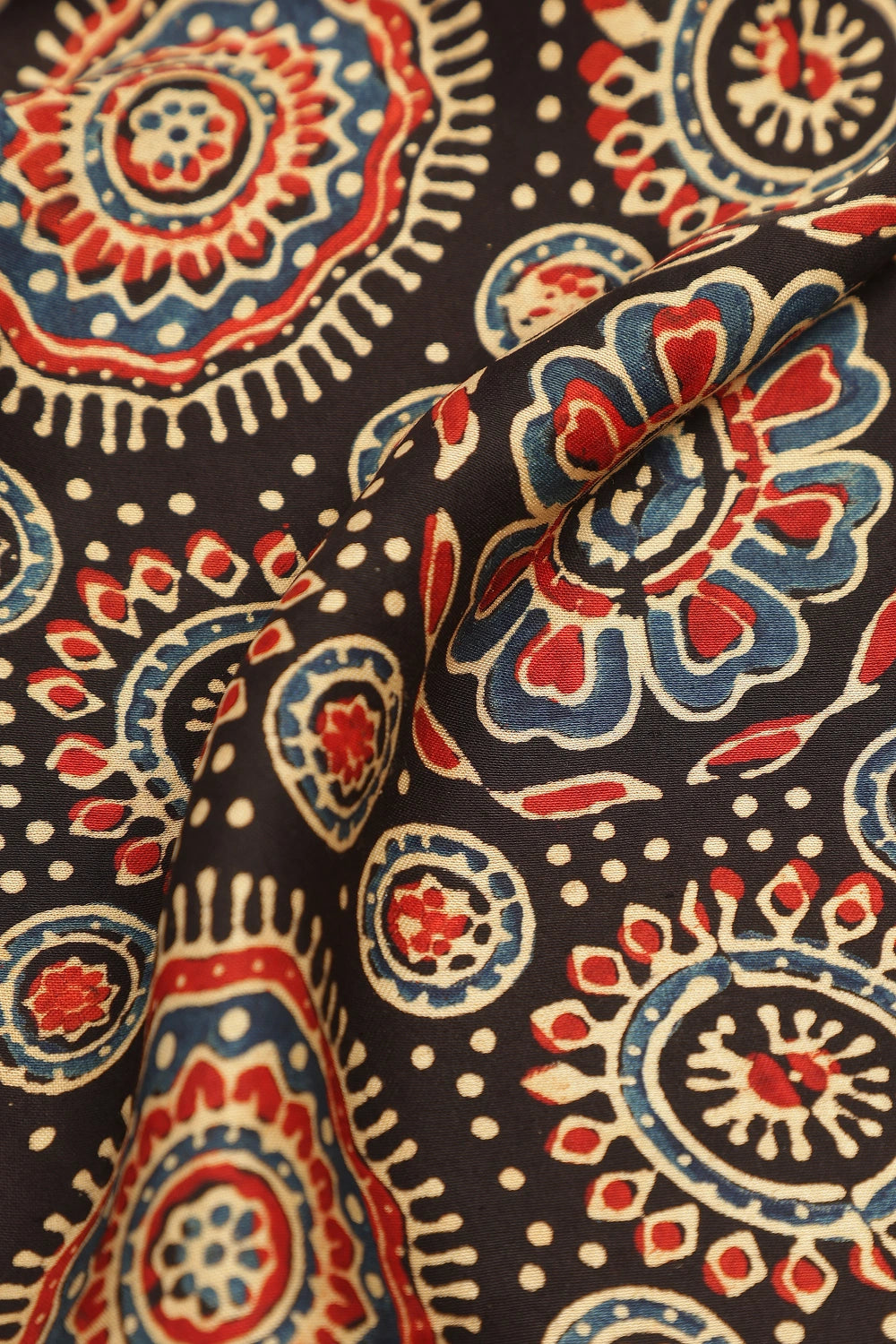 Black Harmony – Ajrakh Block Printed Modal Silk Saree