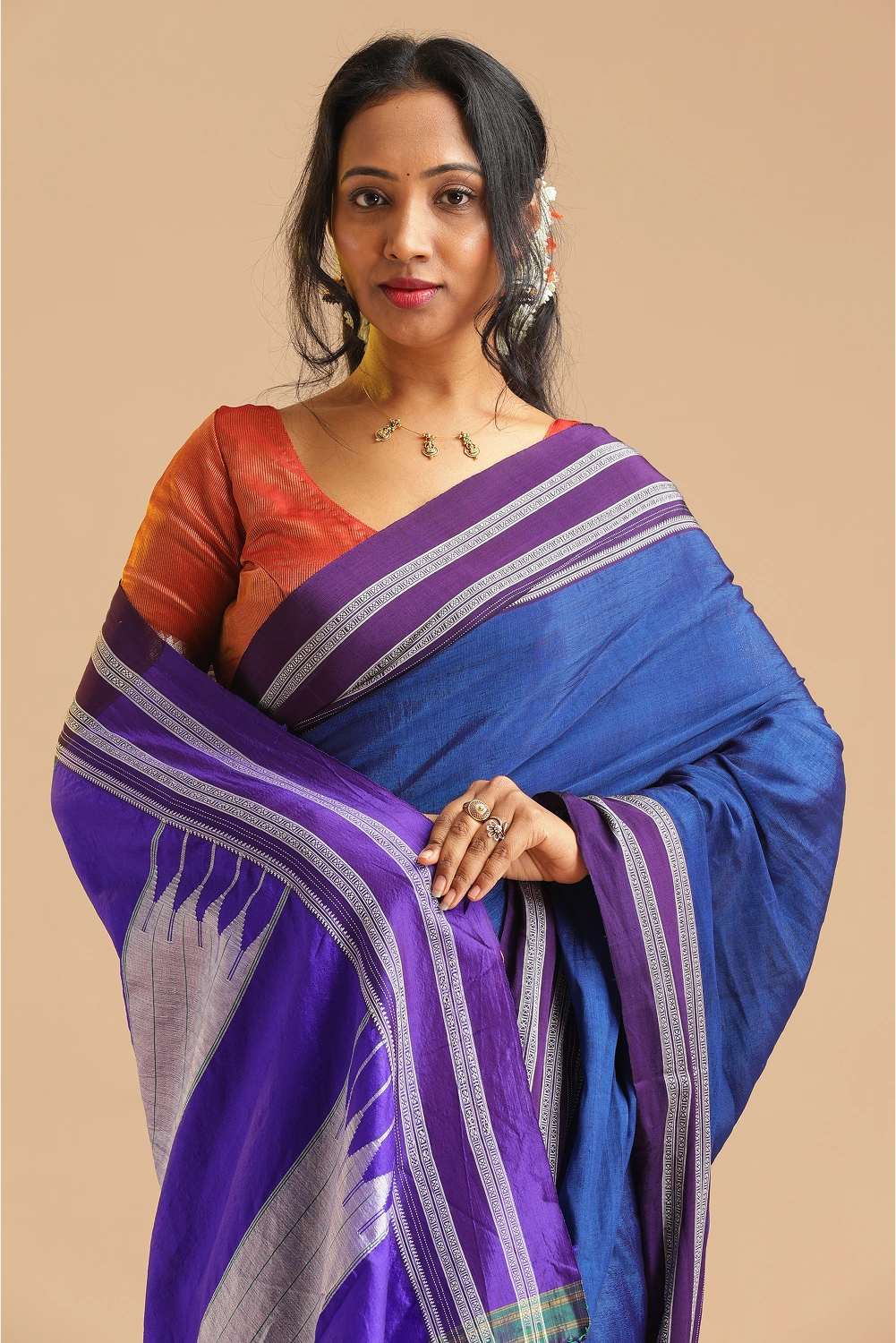 Royal Indigo Elegance- Ilkal Saree