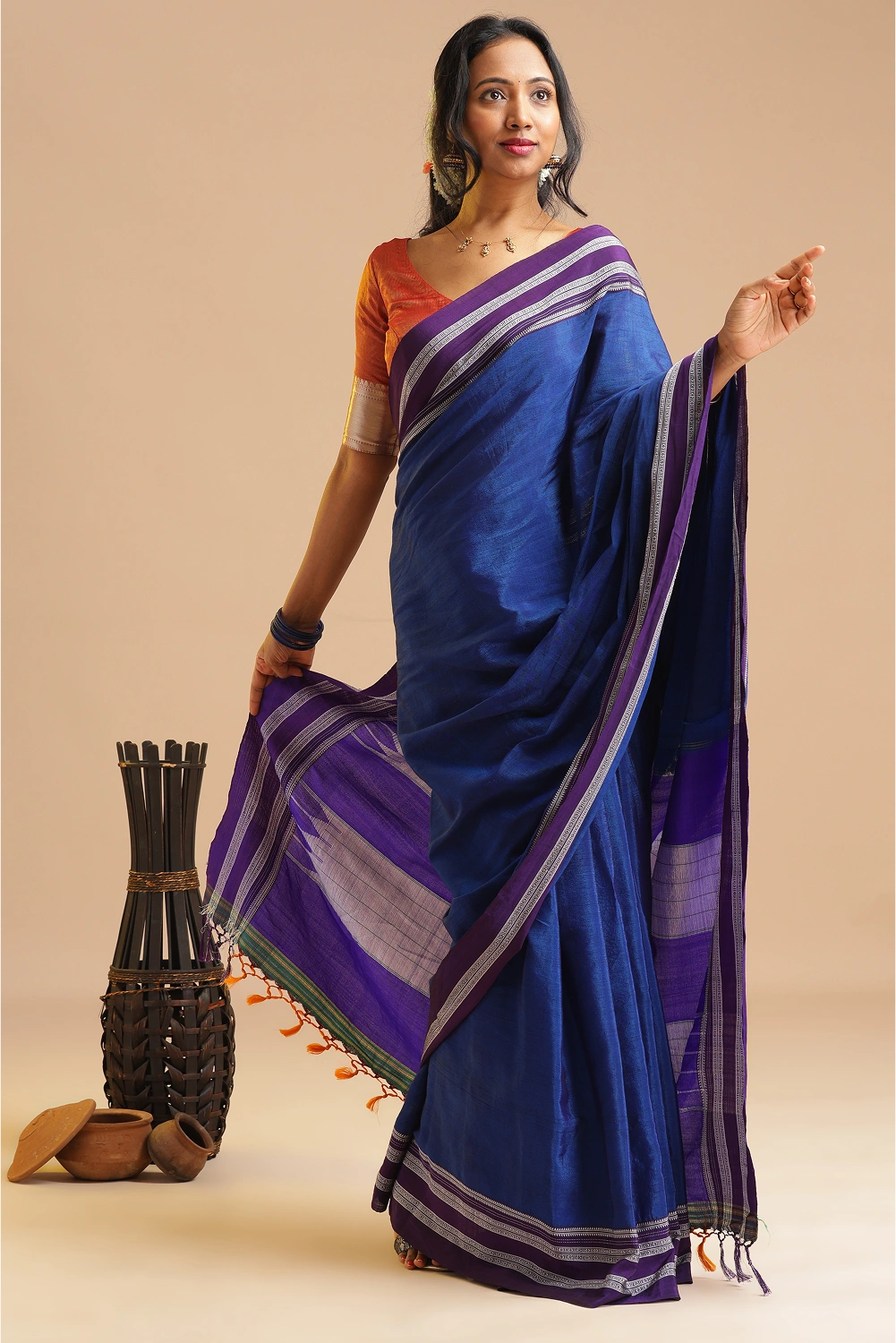 Royal Indigo Elegance- Ilkal Saree