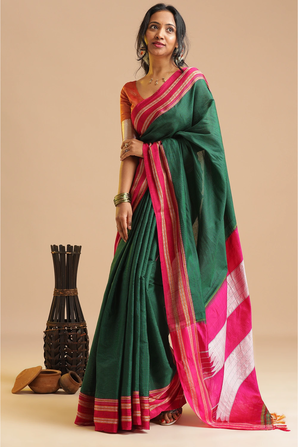 Emerald Blossom- Ilkal Saree