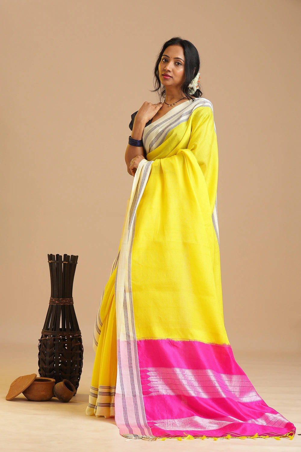 Sunlit Bloom- Ilkal Saree
