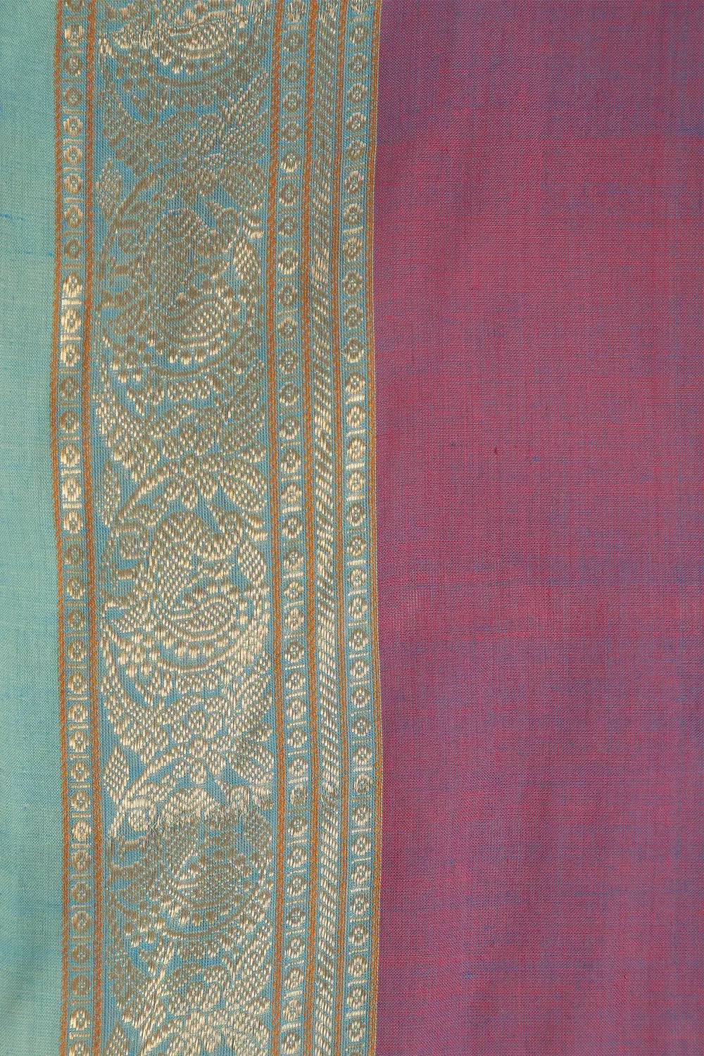 Matching unstitched blouse fabric featuring the rich border weave