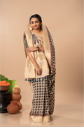 Mughal Mosaics- Ajrakh Dola Saree