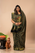 Temple Grove- Ajrakh Dola Saree