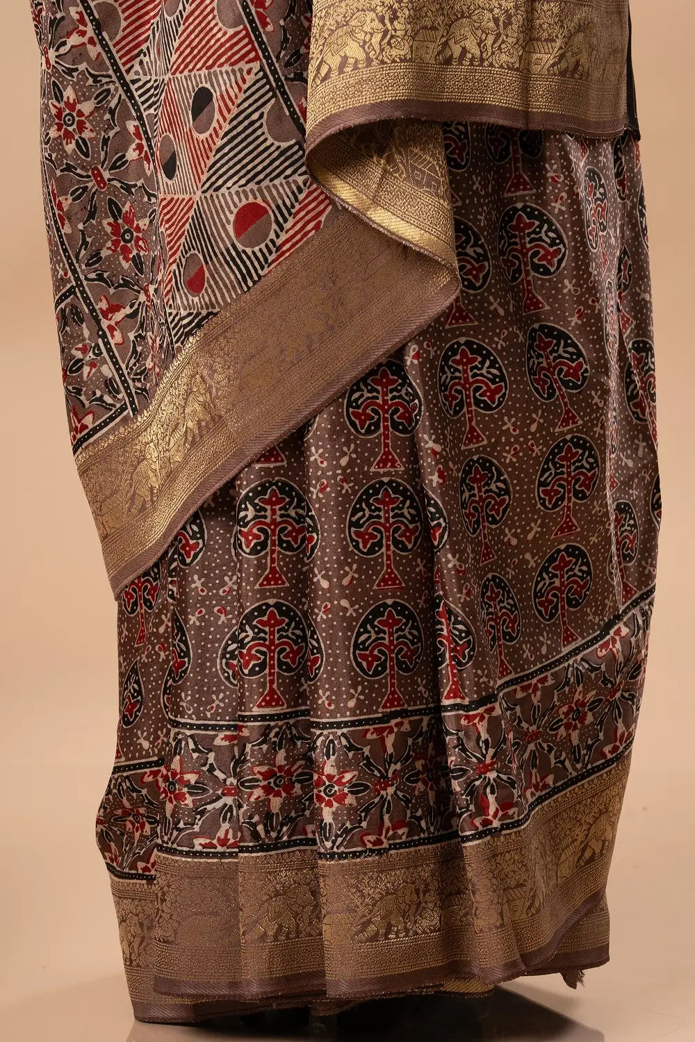 Autumn Whisper- Ajrakh Dola Saree