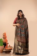 Mystic Elegance- Ajrakh Dola Saree