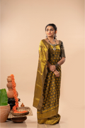 Golden Radiance- Ajrakh Dola Saree