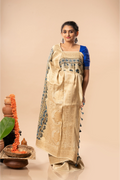 Royal Ivory- Ajrakh Dola Saree