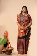 Royal Ruby- Ajrakh Dola Saree