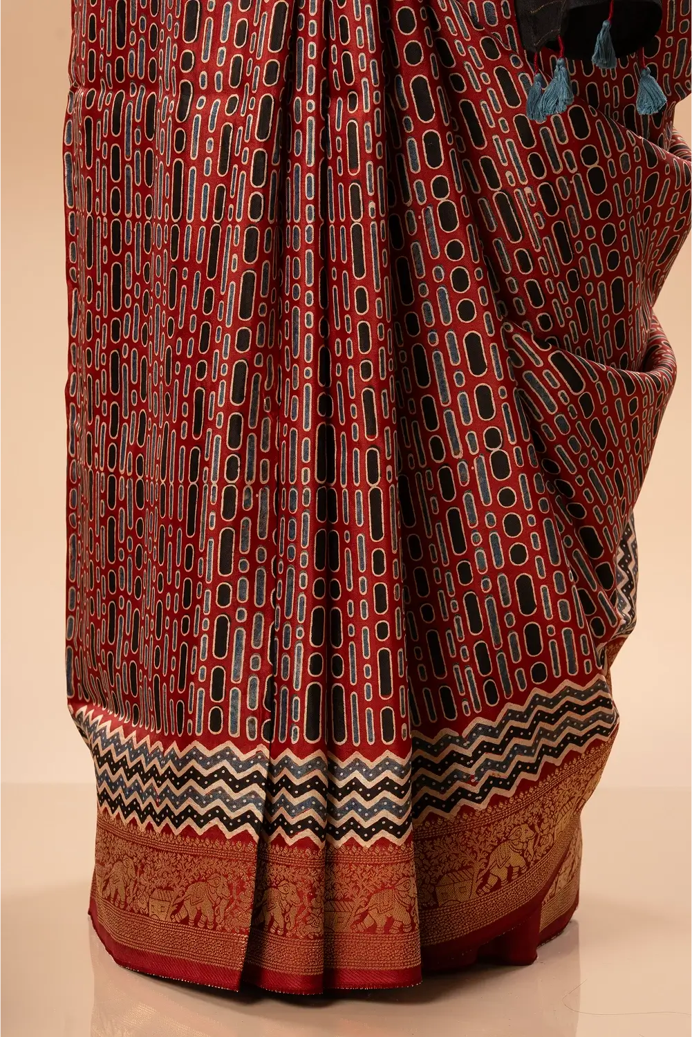 Royal Ruby- Ajrakh Dola Saree
