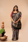 Regal Noir- Ajrakh Dola Saree