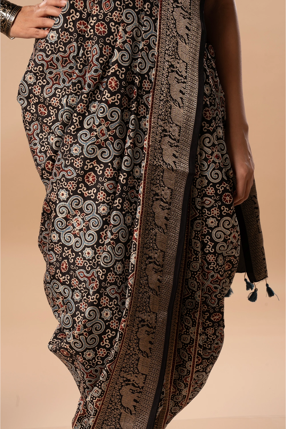 Mystic Mirage- Ajrakh Dola Saree