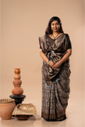 Shiny Elegance- Ajrakh Dola Saree
