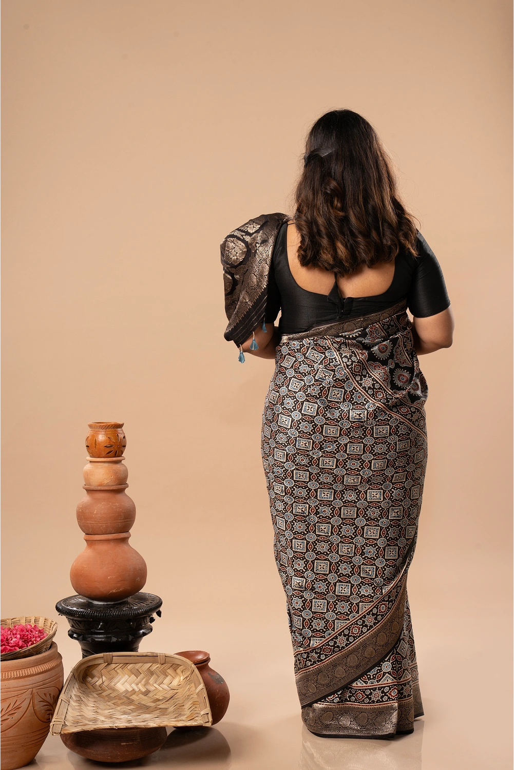 Mandala Magic - Ajrakh Dola Saree