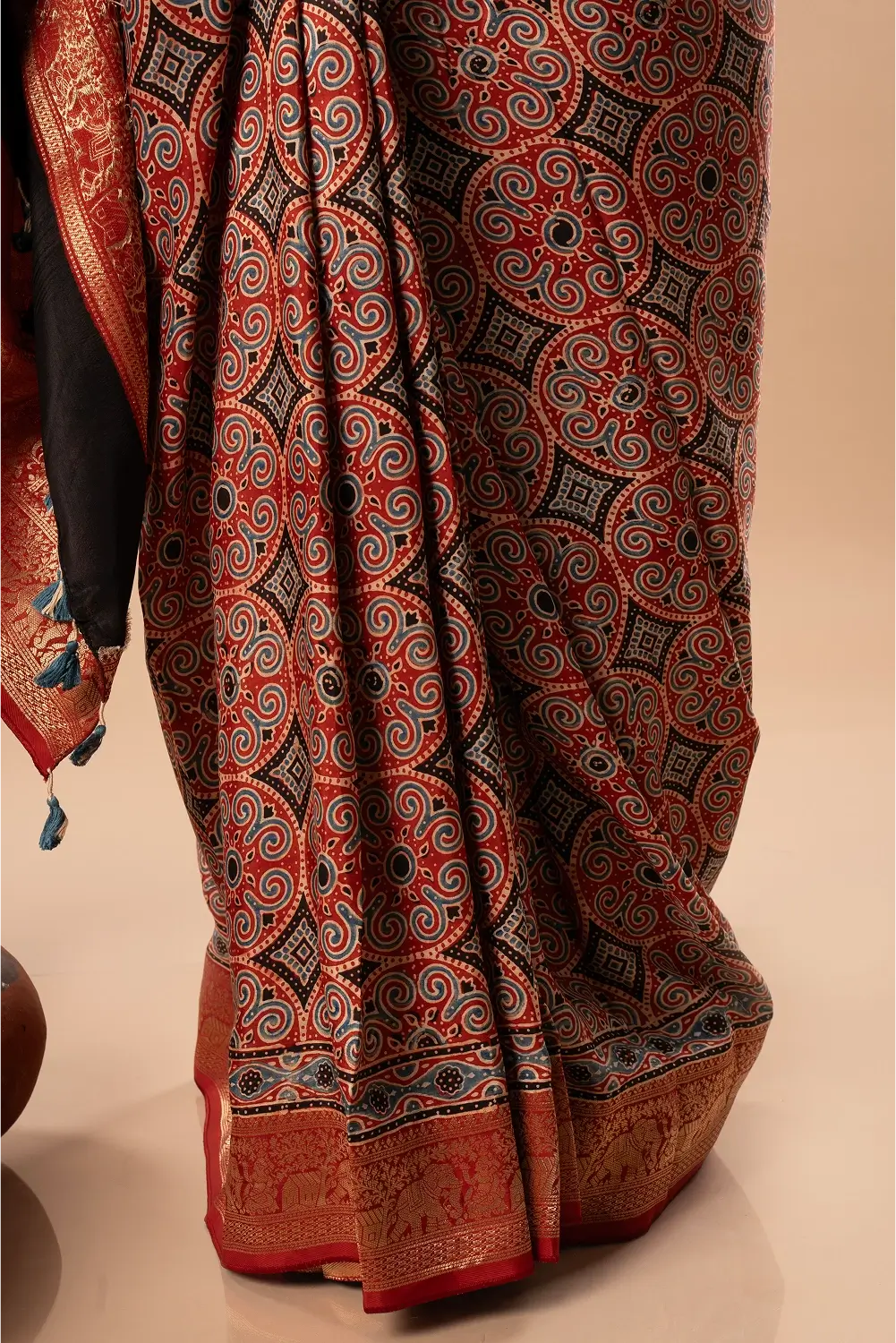 Silent Strength - Ajrakh Dola Saree