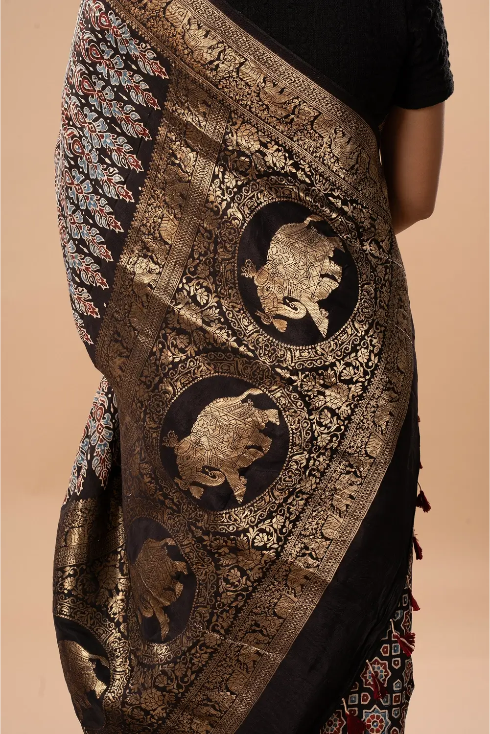 Mysterious Red - Ajrakh Dola Saree