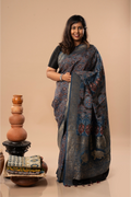 Bright Blues - Ajrakh Dola Saree
