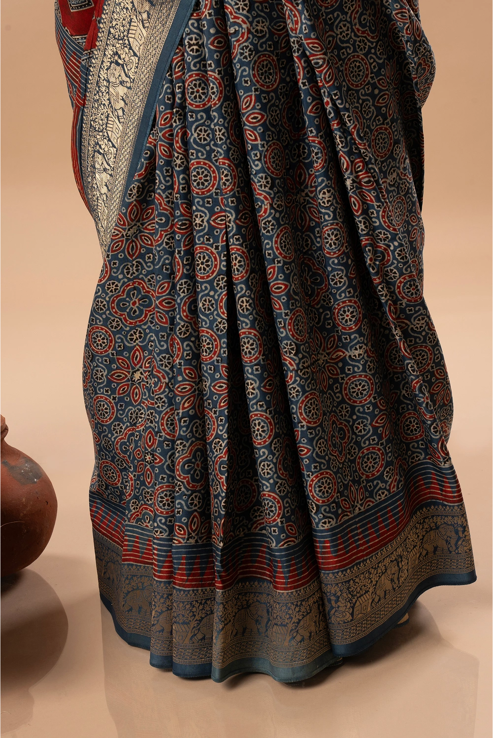 Wholesome Circles - Ajrakh Dola Saree