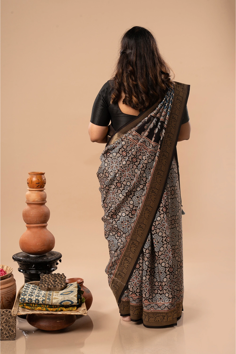 Golden Rule - Ajrakh Dola Saree
