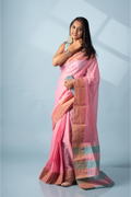 Pink & Blue Aura Kodiyala Cotton Saree