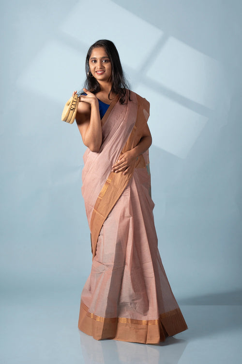 Brown & Blue Aura Kodiyala Cotton Saree