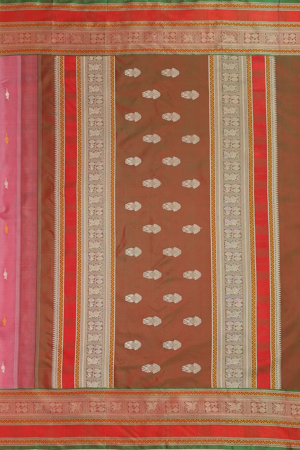 Ganda Berunda Zero Zari Kanchi Silk Saree
